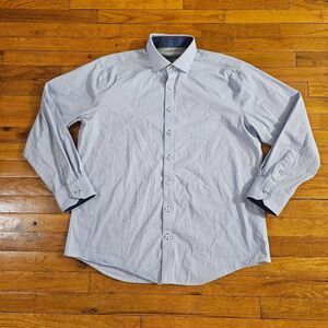 Twillory Performance Shirt Men 17.5 34/35 Blue Tailored Stretch Performance